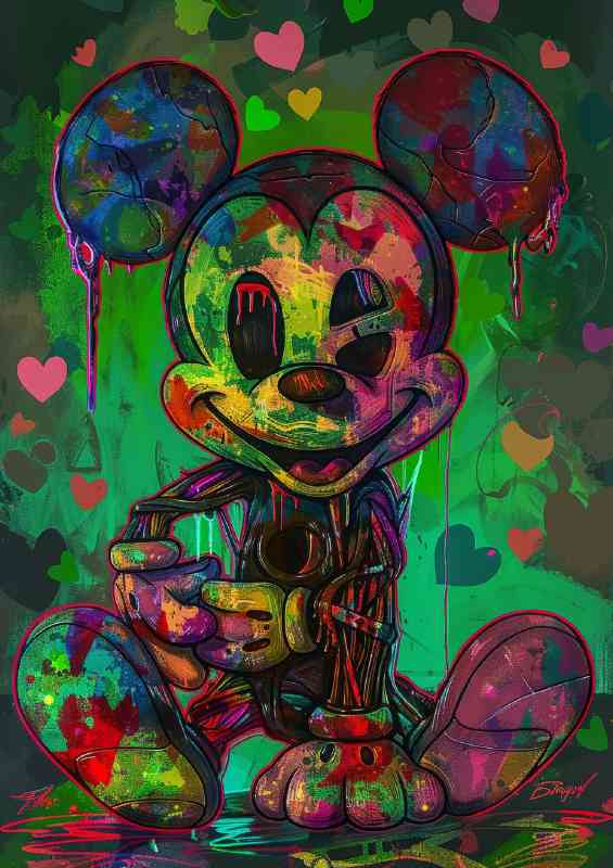 The rainbow coloured mouse art | Canvas