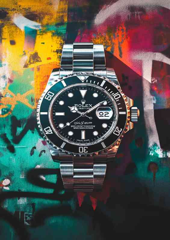 The rolex street graffiti style | Metal Poster