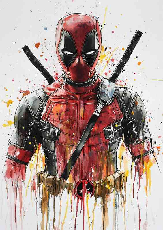 Watercolour street painting deadpool style art | Canvas