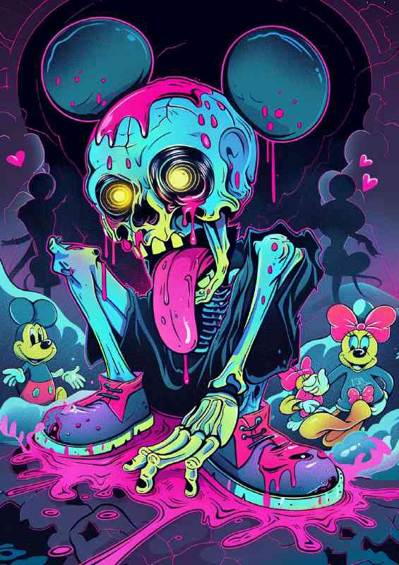 Zombie toxic mouse street art | Poster