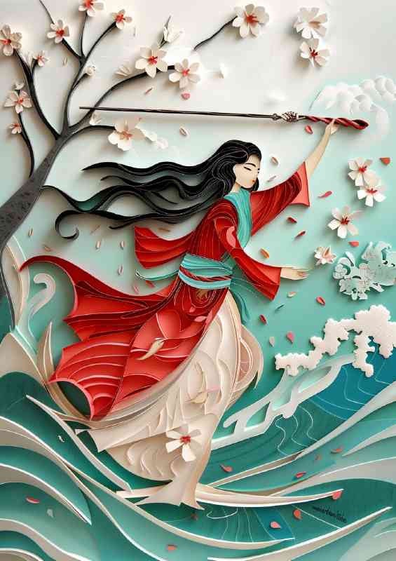 Mulan with sword | Di-Bond