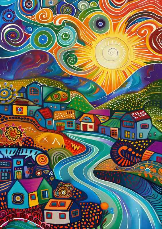 Art deco bursting sun rays | Poster