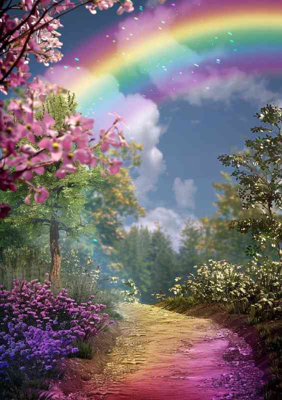 Beautiful rainbow earthy path | Canvas