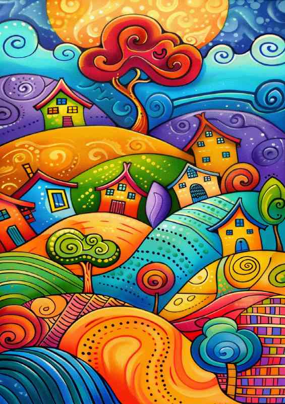 Colourful trees and hils | Di-Bond