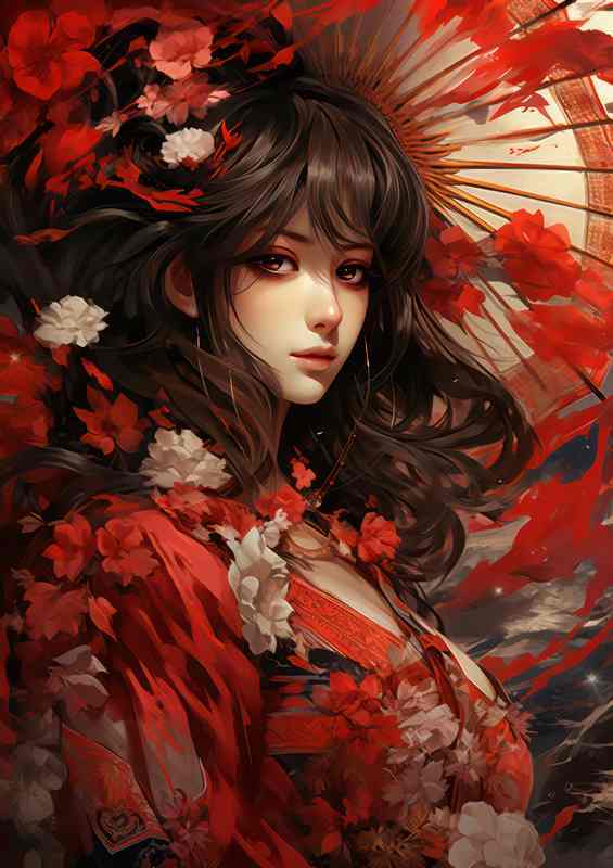 Understanding the Geishas Kimono in red | Di-Bond