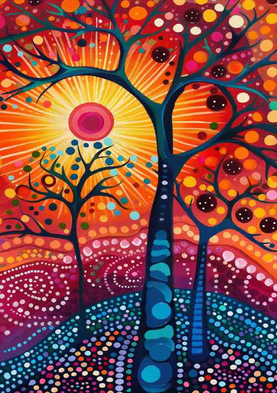 Abstract circles in the trees | Canvas
