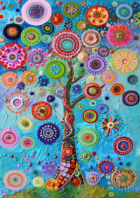Abstract colourful patterns in the tree | Canvas