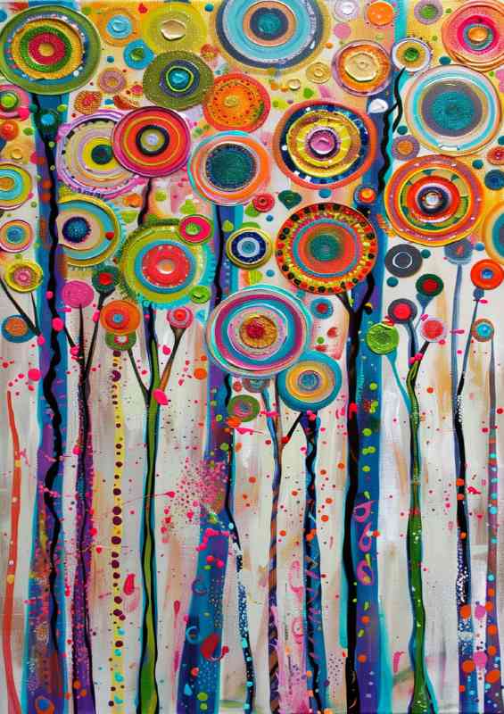 Abstract tall trees | Metal Poster