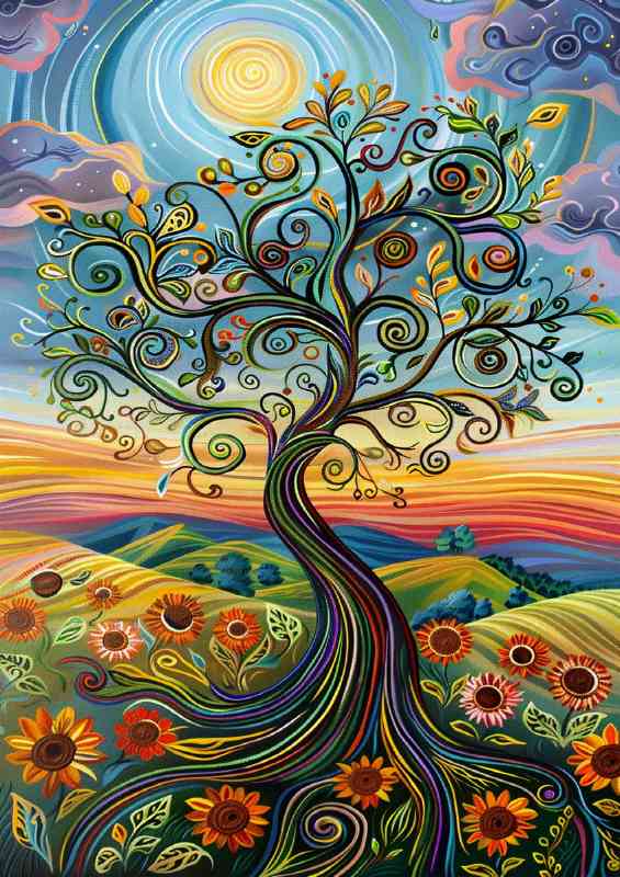 Enchanting tree in the sun | Metal Poster