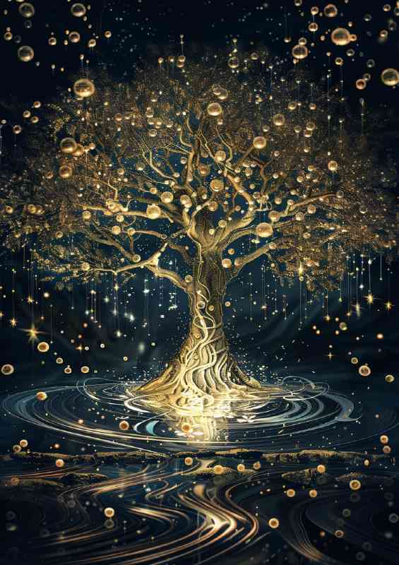Golden tree of life many branches | Poster