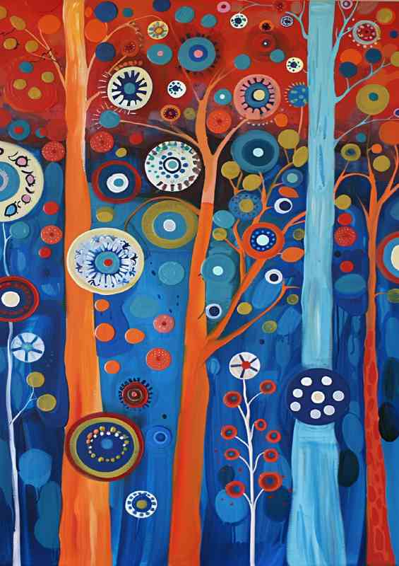 The circled trees abstract | Metal Poster