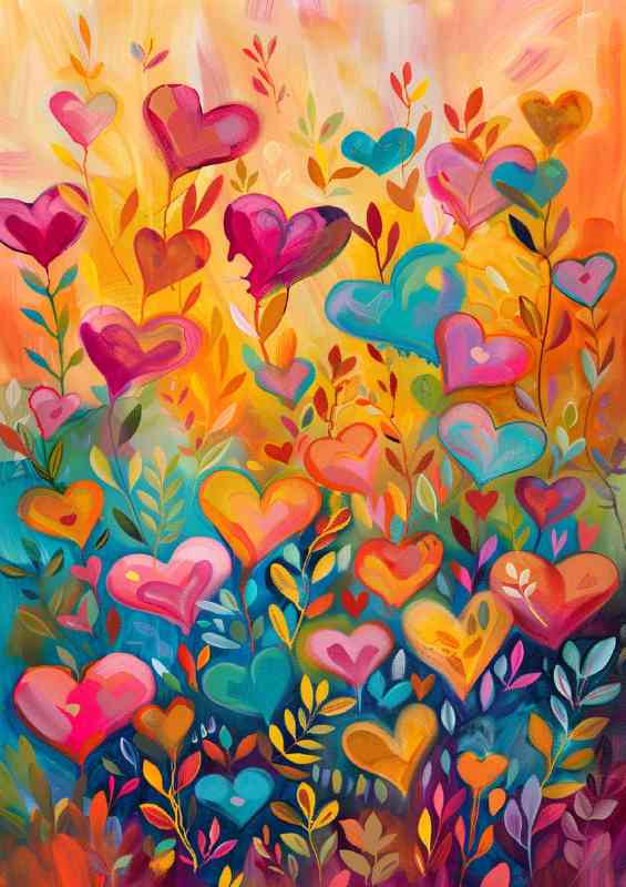 Fiels of love hearts | Metal Poster
