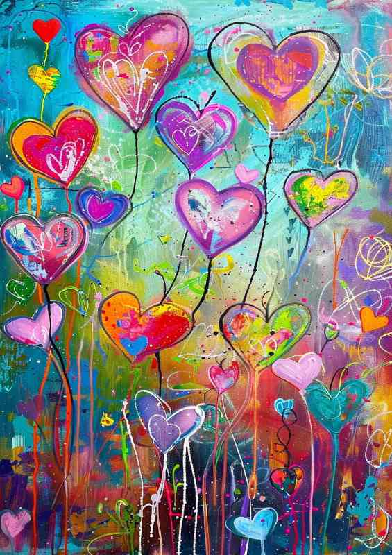 Garden full of love hearts | Metal Poster