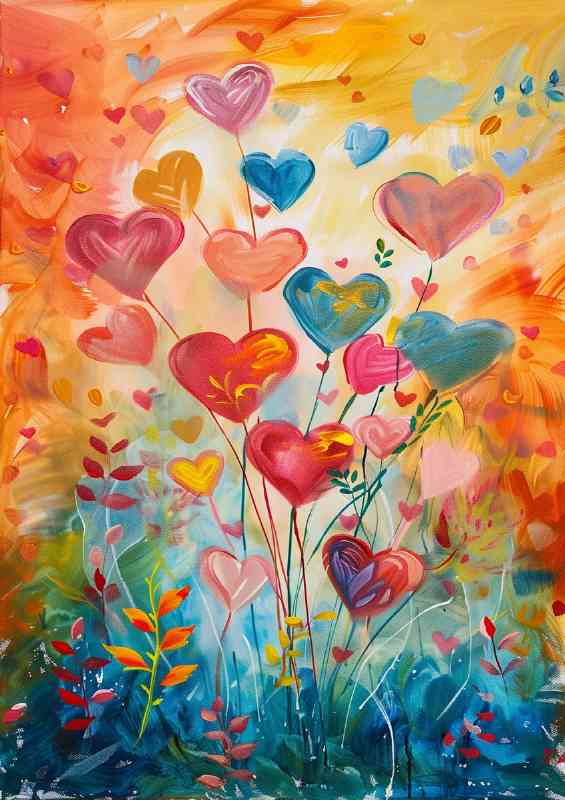 Heart of love in the field | Metal Poster