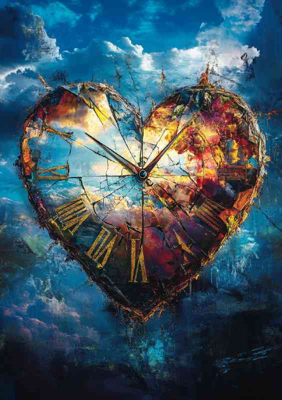 Heart shape clock | Metal Poster