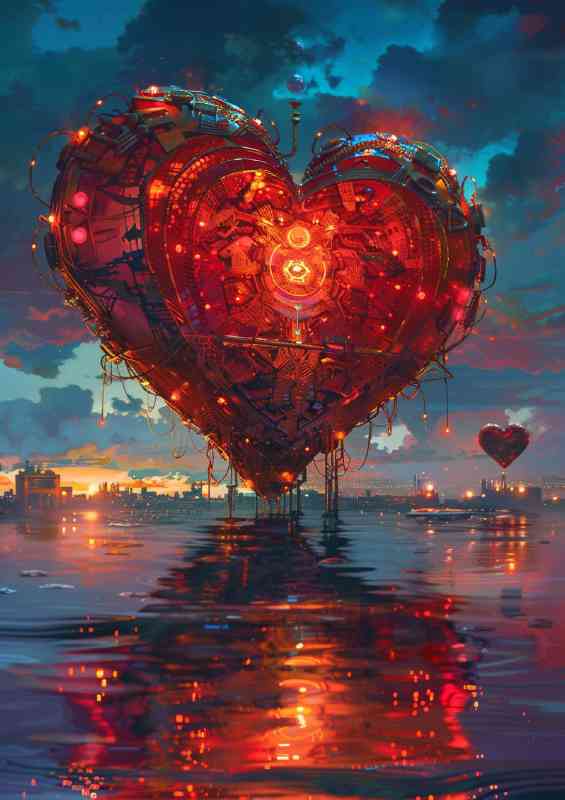 Heart shape in the sea | Poster