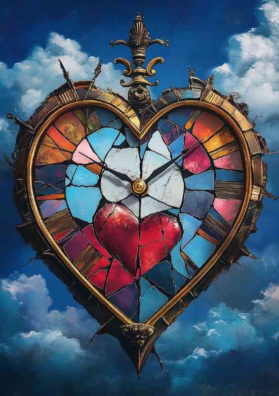 Heart shape with cracked glass | Di-Bond
