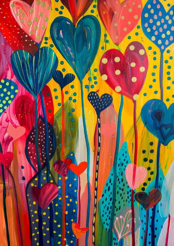 Heart sheaped trees colourful | Di-Bond