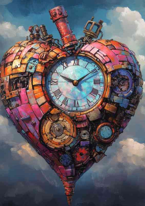 Heart with clock face | Canvas