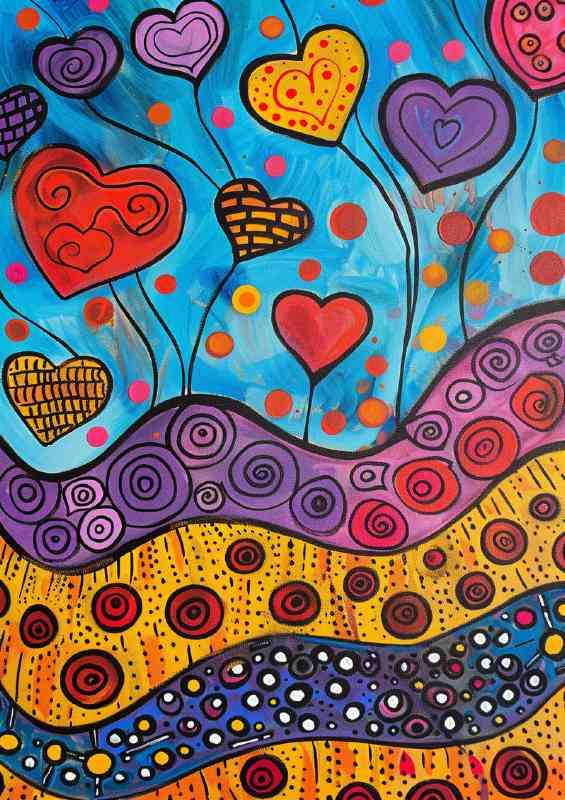 Hearts in the abstract style | Di-Bond