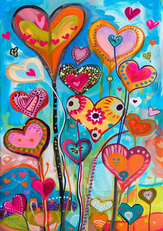 Love filled the blue sky | Canvas