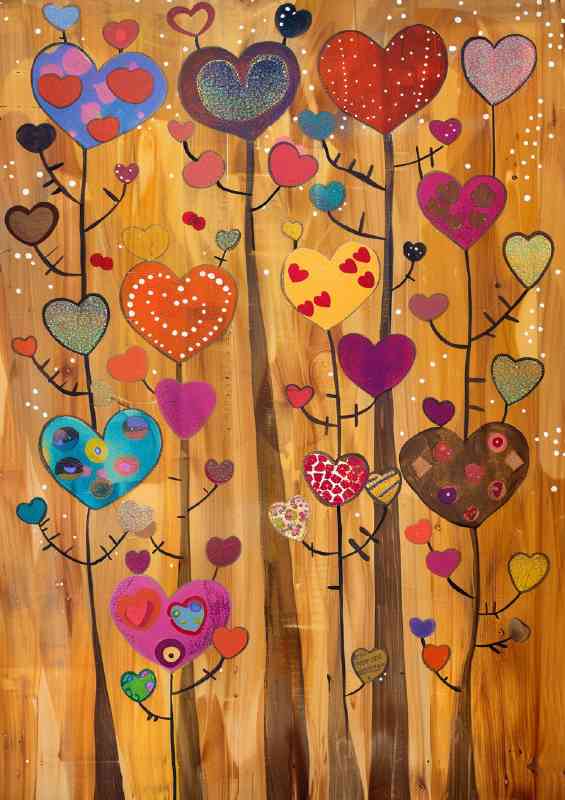 Polka dots and love sticks | Metal Poster