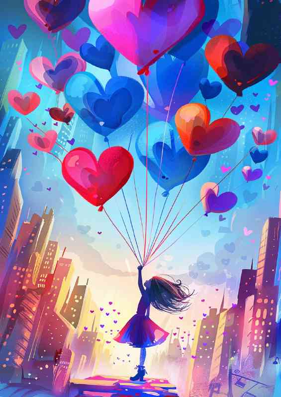 Valentines cluster of love balloons | Metal Poster