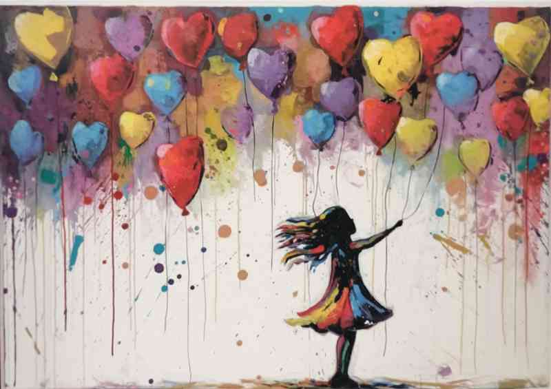 Girl with many love balloons to choose from | Di-Bond