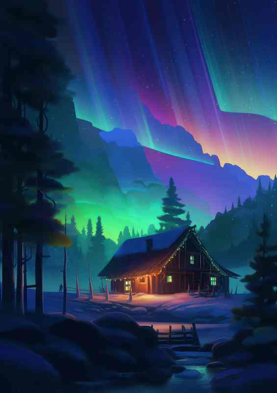 The Dance of Light Aurora Covered Landscapes | Canvas
