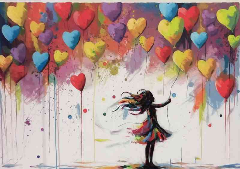 The painted love balloons colourful | Canvas