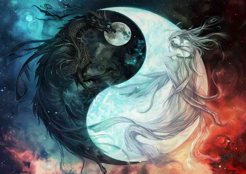 Dark vs light ying yang style | Canvas