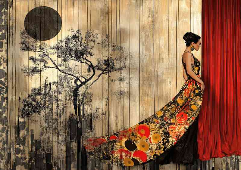 Elegant lady long dress | Di-Bond