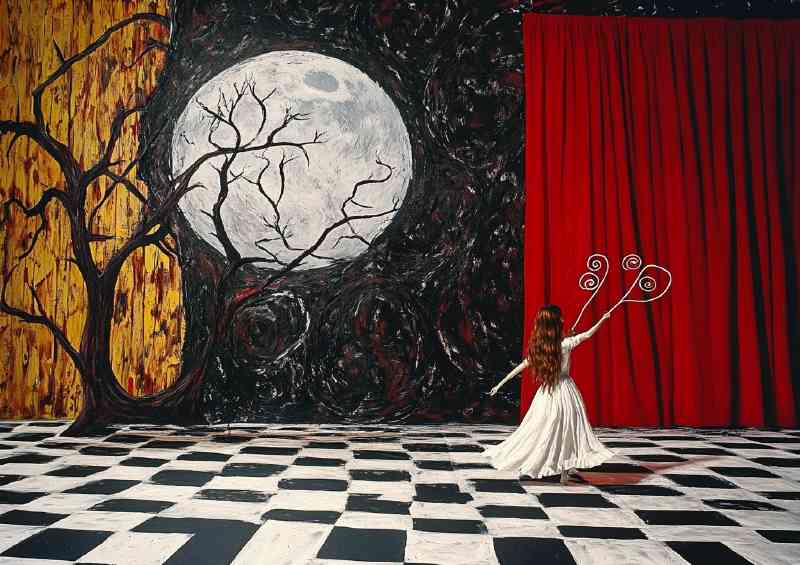 Girl dancing on the chequered floor | Poster