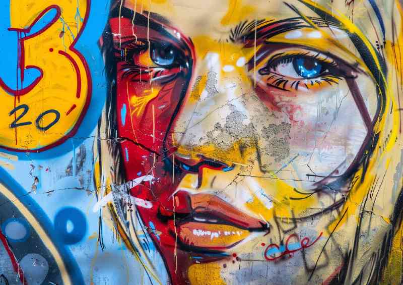 Girl urban street art face | Canvas