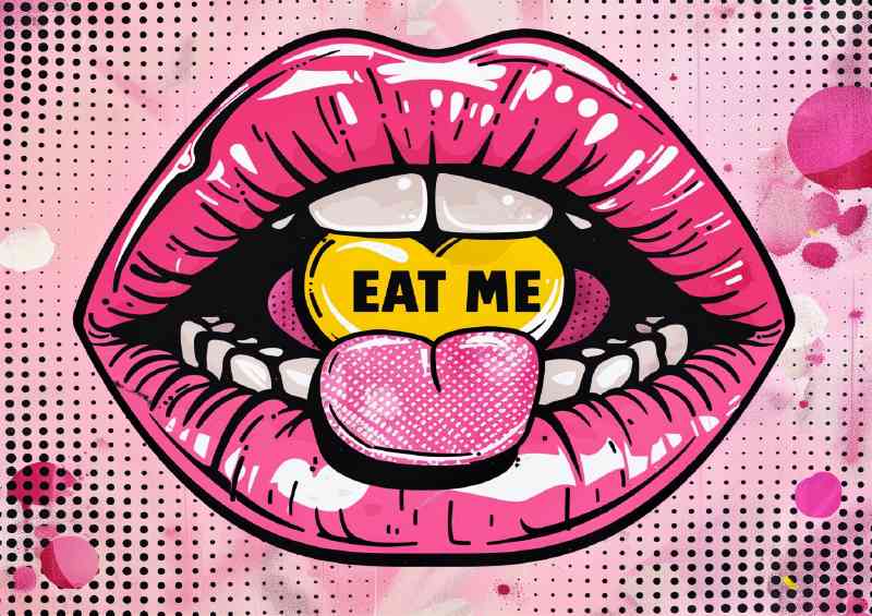 Open mouth eat me in pink | Canvas