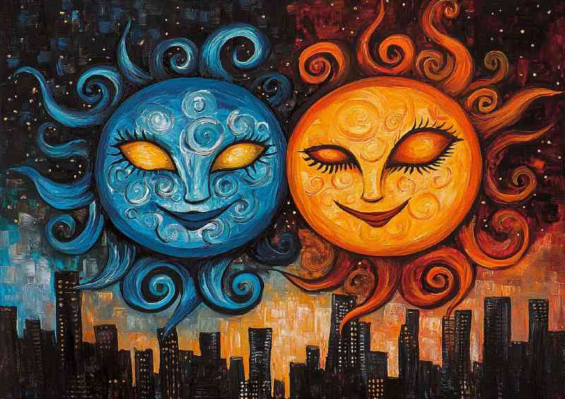 Two suns over the town | Di-Bond