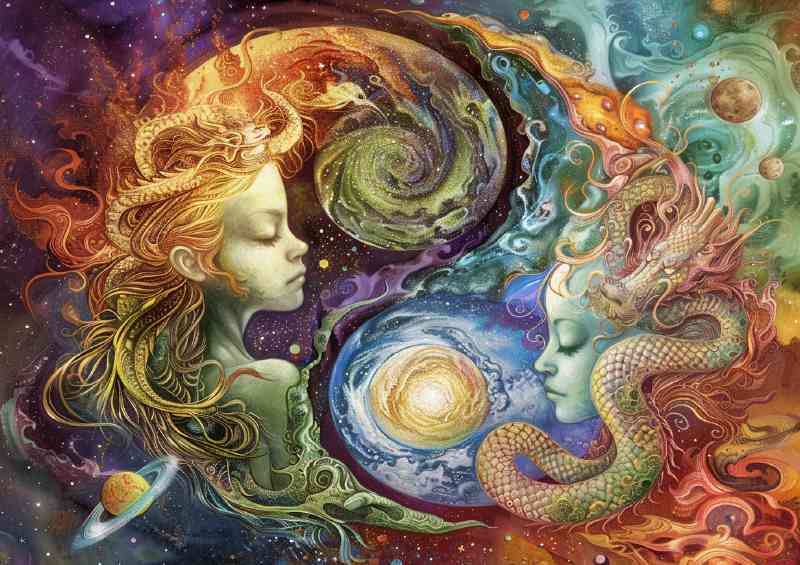 Ying and yang style vision art | Poster