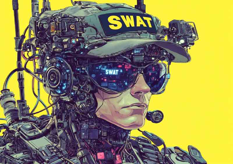 swat cap anthropomorphic robot | Canvas