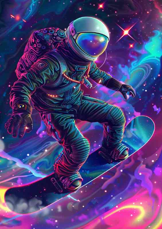 Space Snowboarder wearing an astronaut suit | Canvas