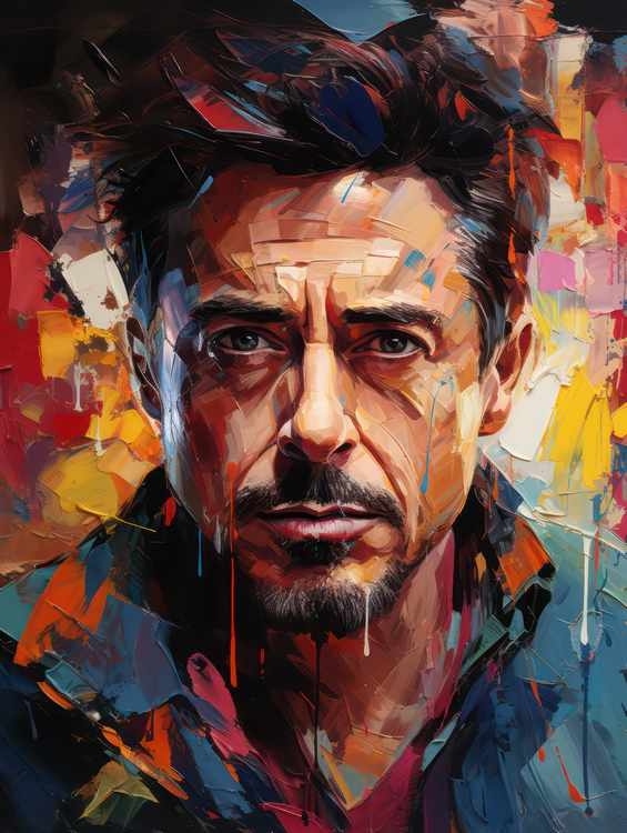 Robert Downey Jr Very colourful | Di-Bond