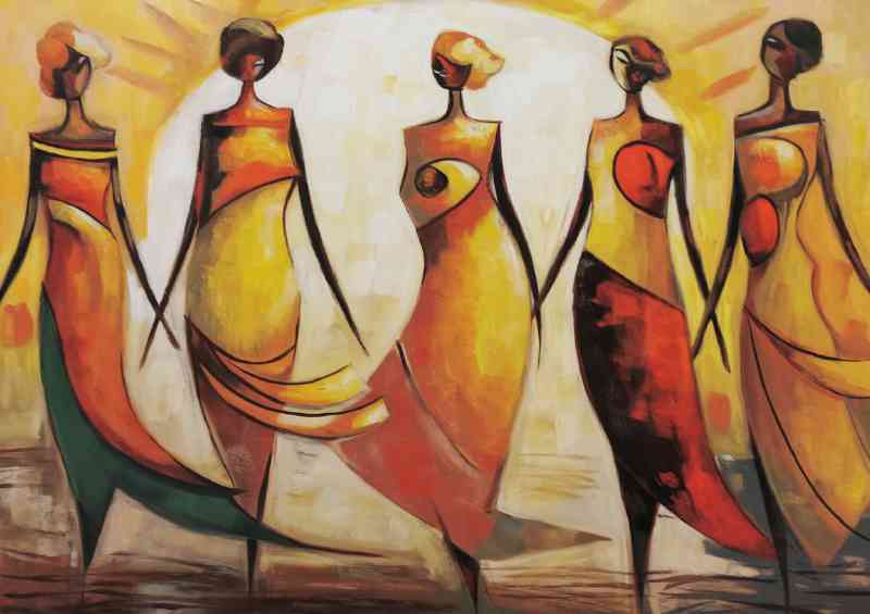 Five ladys standing side by side | Canvas