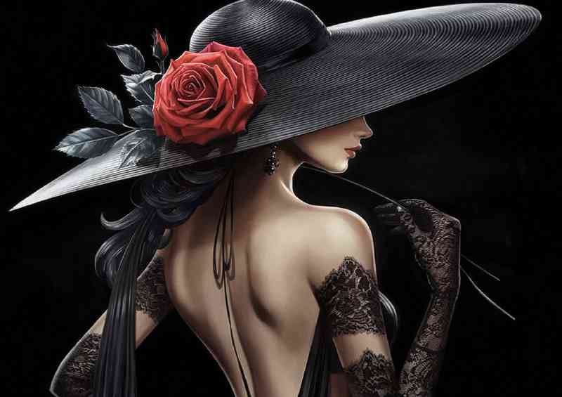 Lady wearking the large black hat | Poster