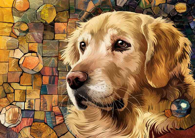 Golden retriver in abstract art form | Canvas