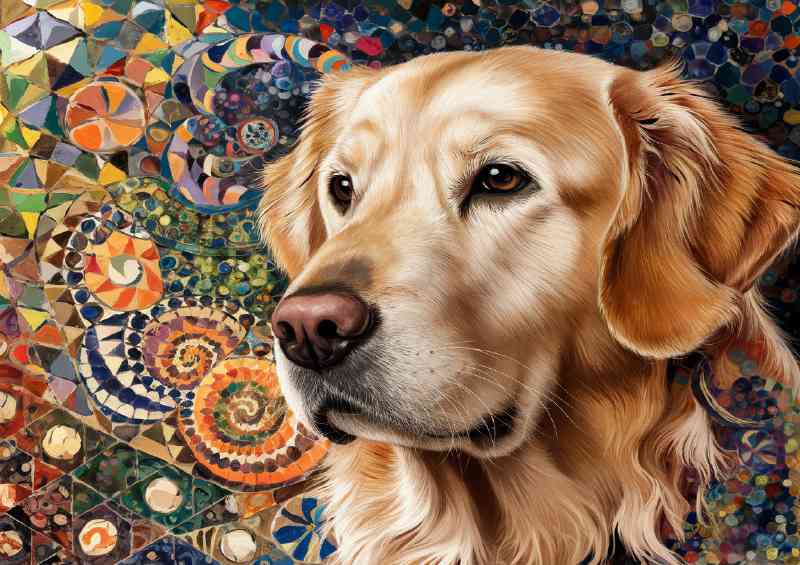 of the golden retriver dog | Metal Poster