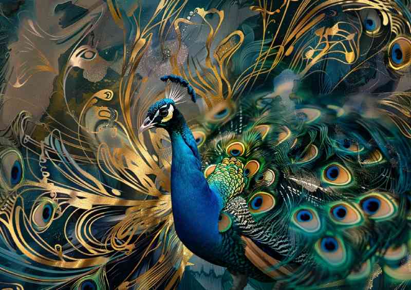 Peacock feathers that flow with swirls | Canvas