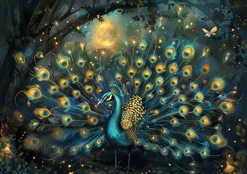 Peacock in full plumeage | Poster