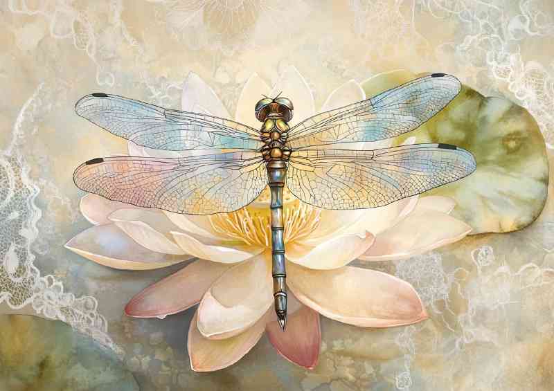 Beautiful watercolor dragonfly | Di-Bond