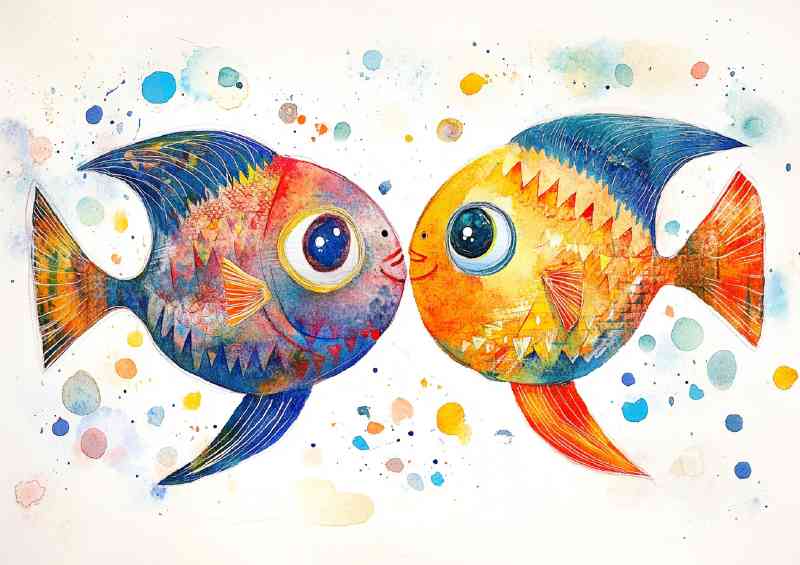 Abstract style big eyed fish | Di-Bond