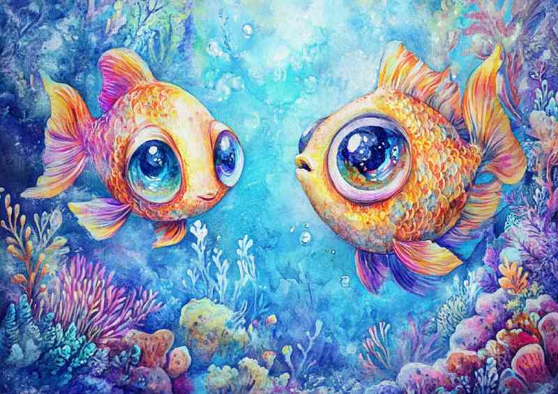 Cartoon style baby fish | Di-Bond