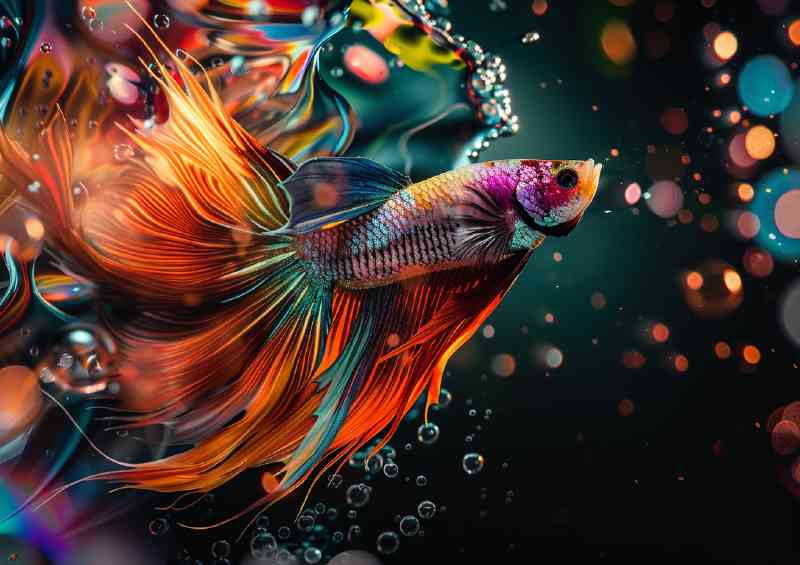 Colourful betta fish magical | Metal Poster